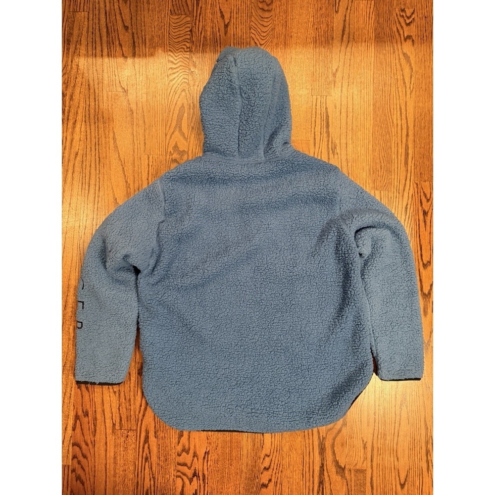 Tommy‎ Hilfiger Fluffy Hooded Sherpa Fleece 1/4 Zip Jacket Pullover Large Blue - Picture 8 of 10